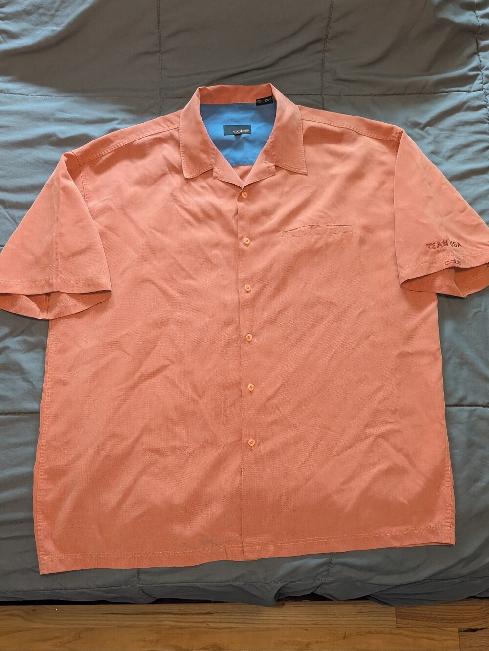oobe Team USA Ryder Cup Button Down Camp Shirt Copper Salmon Orange XL